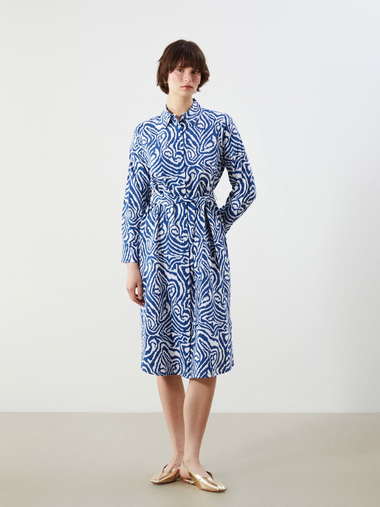 LC Waikiki Ženska midi haljina W57186Z8-LQQ, Plava