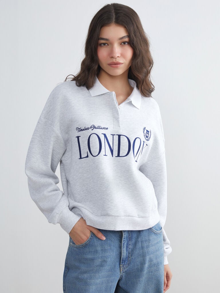 LC Waikiki Ženska dukserica W58344Z8-CY9, Siva