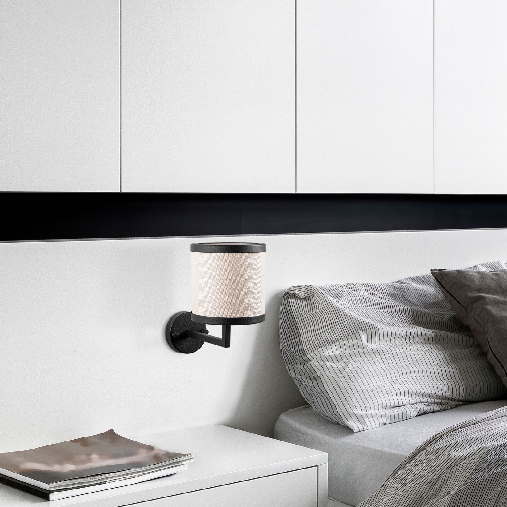 Opviq Zidna lampa E27 Socket, Crno-Bela