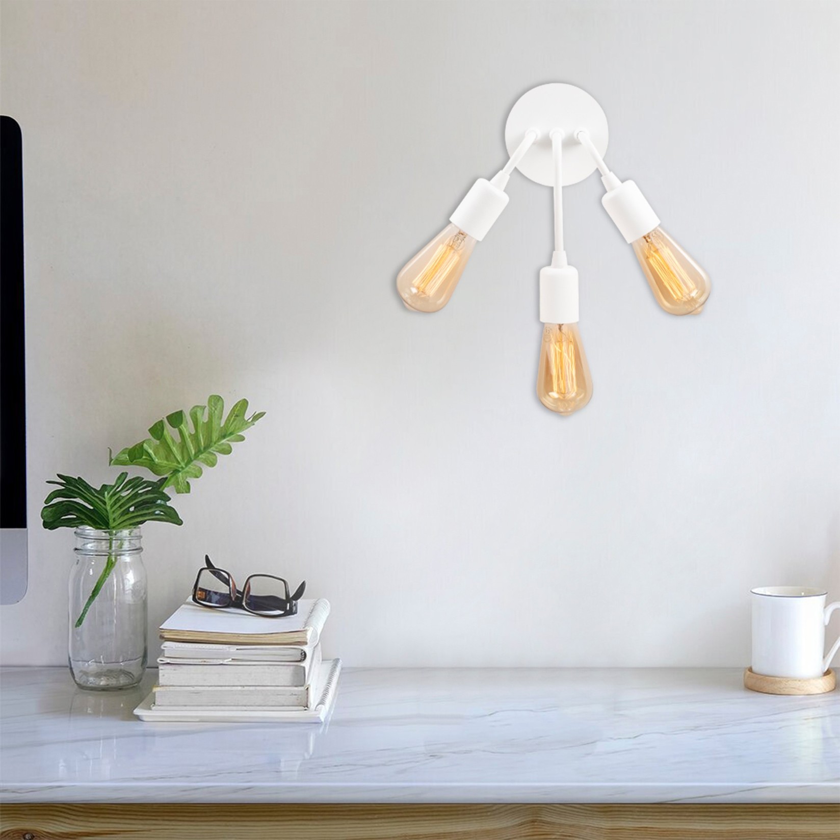 Opviq Zidna lampa E27 Max 40W, Bela