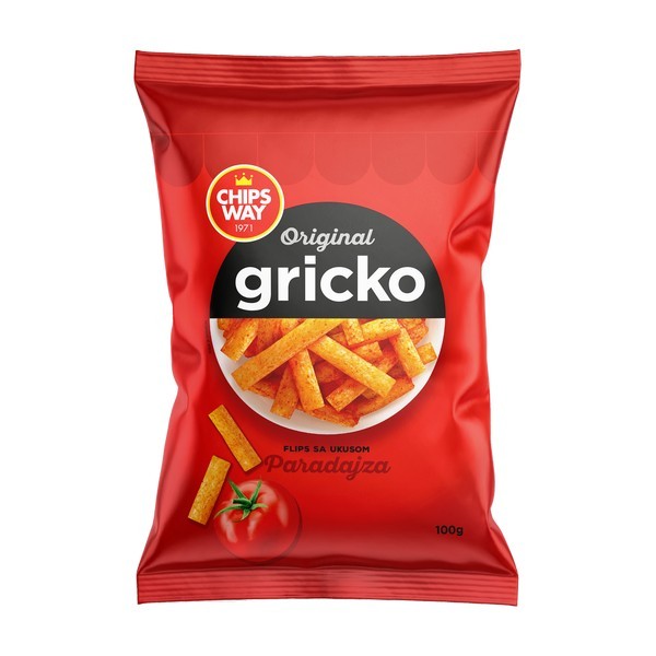 CHIPS WAY Flips sa ukusom paradajza Gricko, 100g
