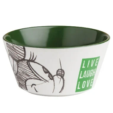 Egan Italy Činija Live Laugh Love Disney, Belo-zelena