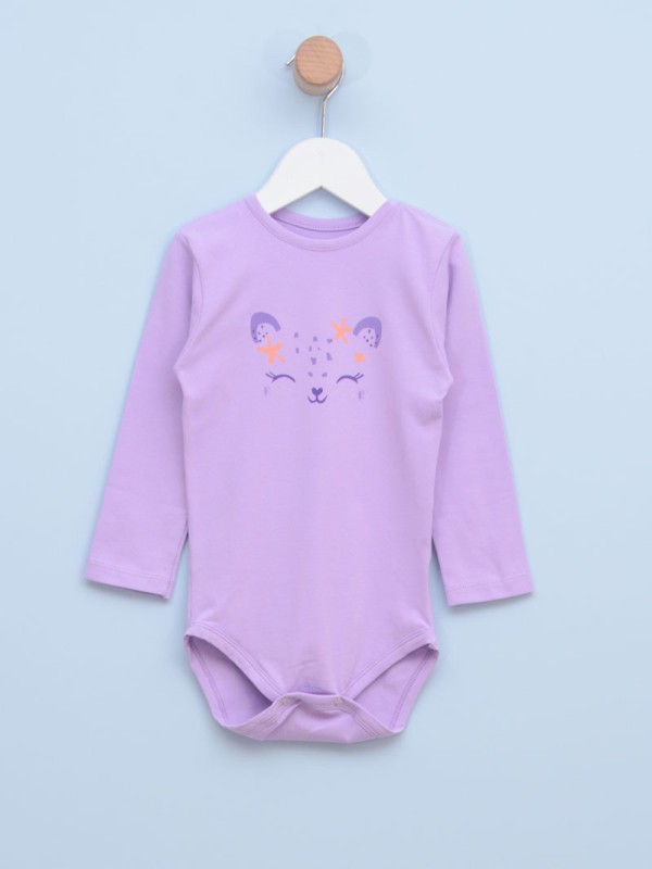 MALECKI Bodi sa dugim rukavima za bebe, Ljubičasti