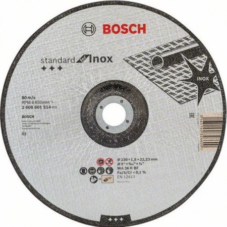 BOSCH Rezna ploča, Ispupčena, 230x1.9mm, Siva