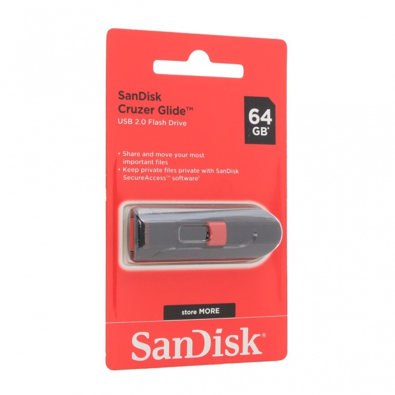 SanDisk USB flash memorija Cruzer Glide, 64GB, Crna