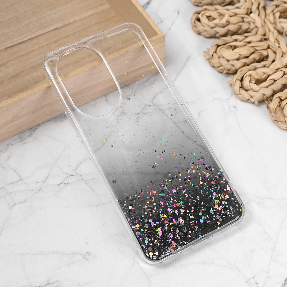 Maska za telefon Silikonska Glitter za Honor 200, Crna