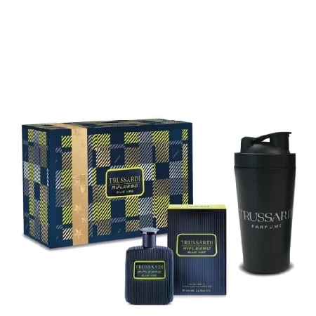 Trussardi Muški set Riflesso Blue Vibe, EDT, 100 ml + Termos čaša, Crna