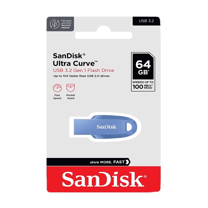 SanDisk USB flash memorija Ultra Curve 3.2, 64GB, Plava