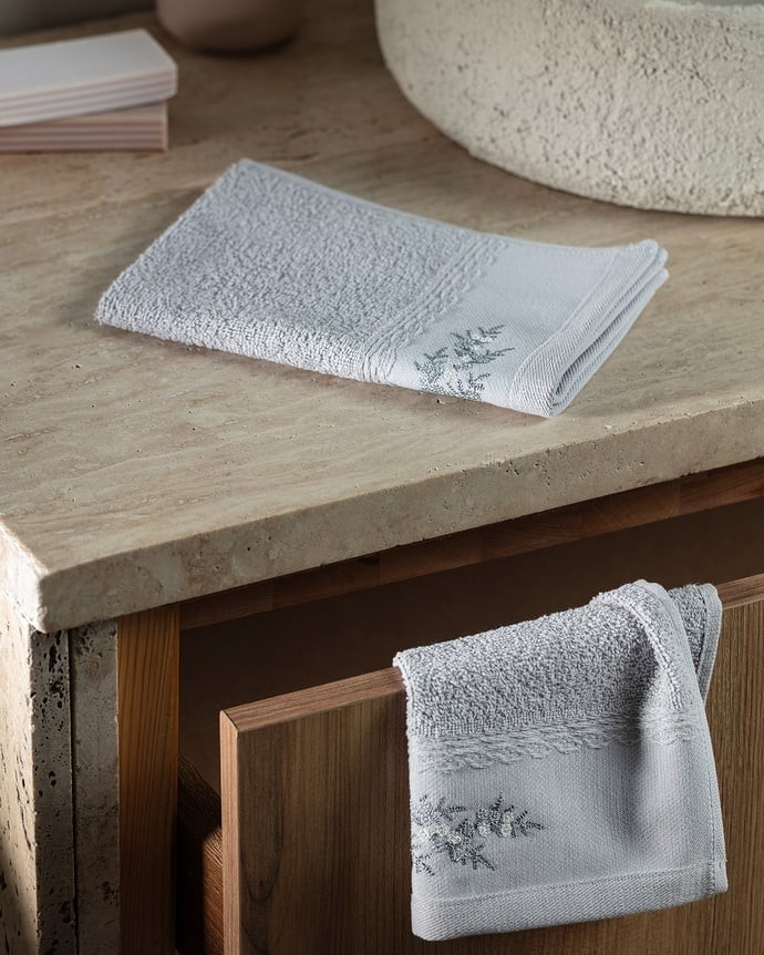 Madame Coco Set peškira za ruke Pansy, 30x45cm, 2 komada, Sivi