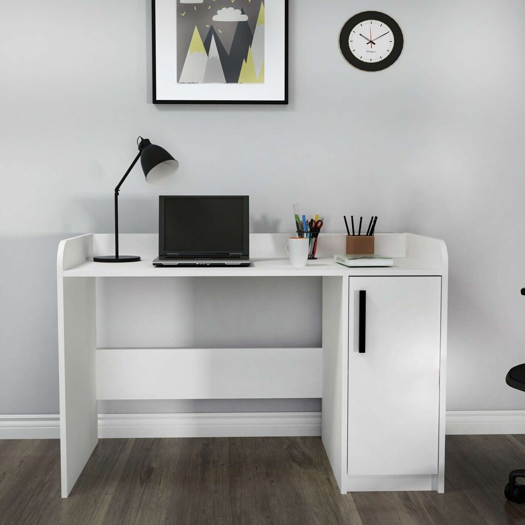 Hanah Home Radni sto Luses, 123.6x83x60 cm, Beli