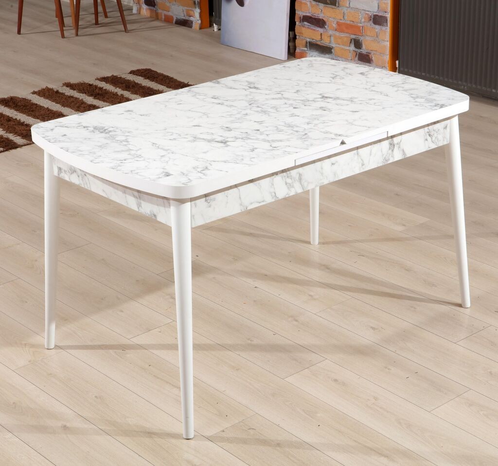 Hanah Home Trpezarijski sto na razvlačenje Carrara, 132-170 cm, Beli