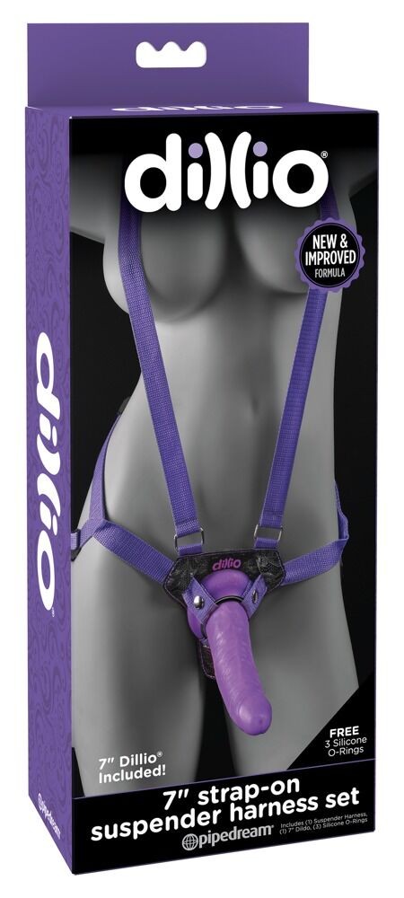 Dillio Strap-On sa dildom, 16.5cm, Ljubičasti