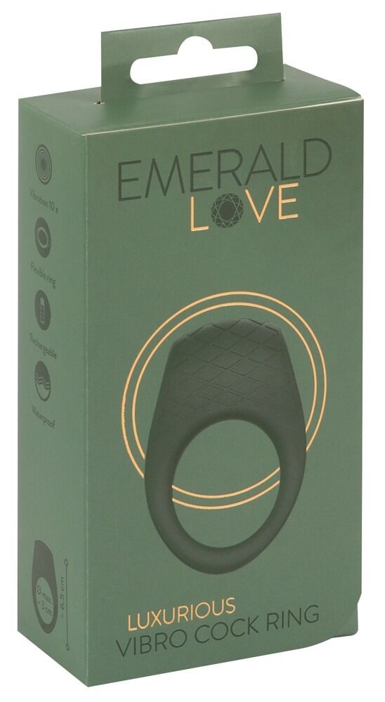 Emerald Love Vibrirajući prsten za penis Luxurious, 6,5cm, Zeleni