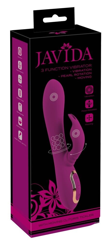 Javida Vibrator, Trofunkcionalni, 23cm, Ljubičasti