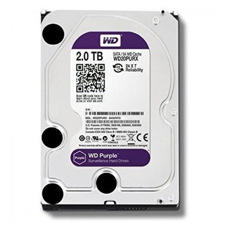 Western Digital Hard disk Purple WD20PURX-78, IntelliPower, 2TB, 3.5", SATA III , 64MB