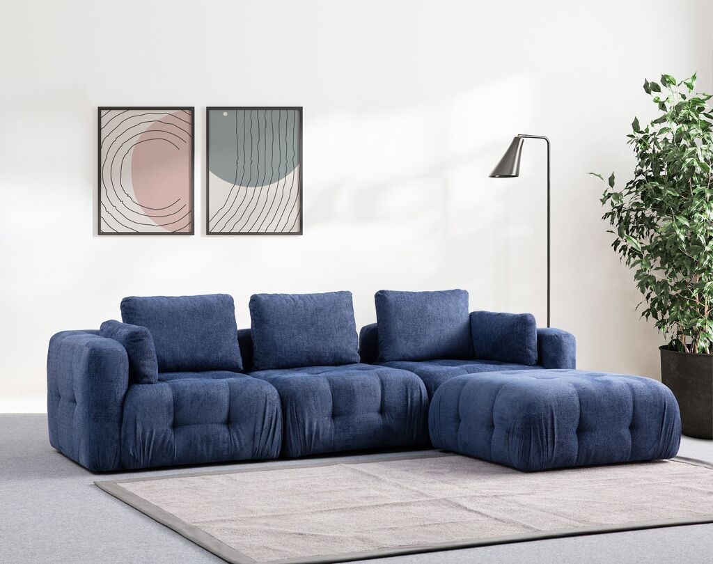 Atelier del Sofa Ugaona garnitura Amaris, 290x200 cm, Plava