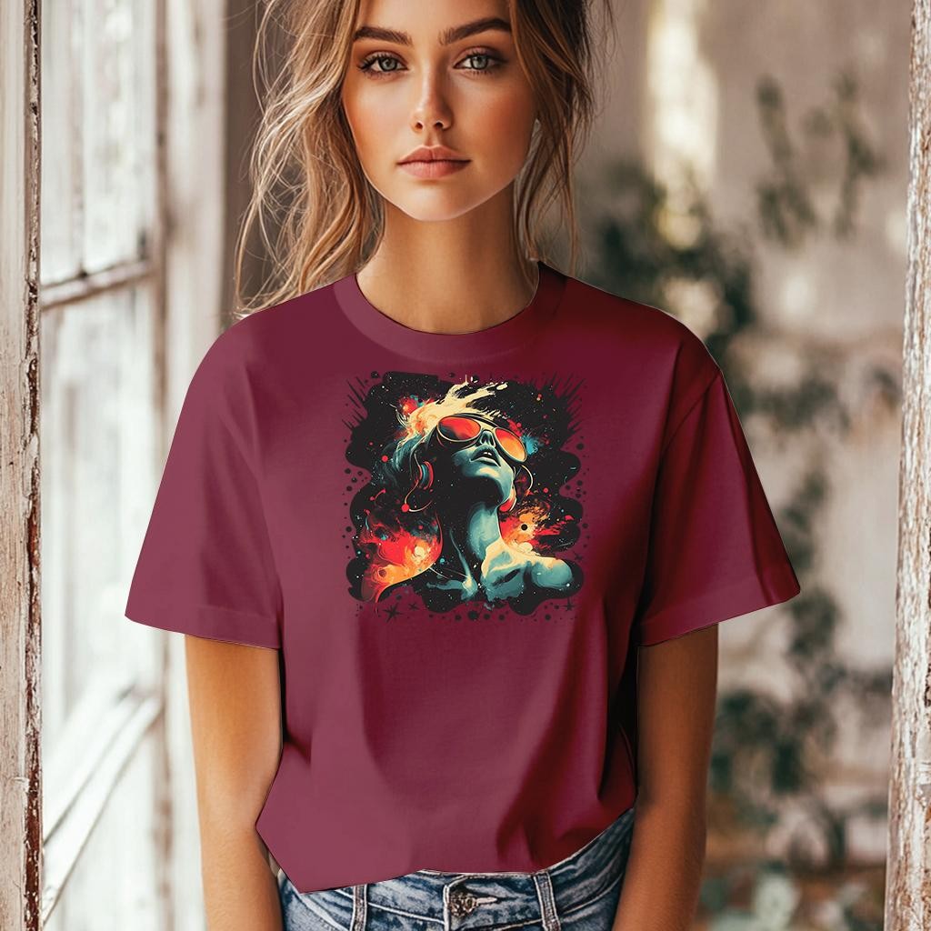 Camiseta Majica sa štampanim printom Cam 780, Ženska, Bordo