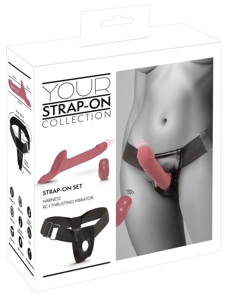 You2 Toys Strap on sa vibratorom i daljinskim upravljačem, Roze