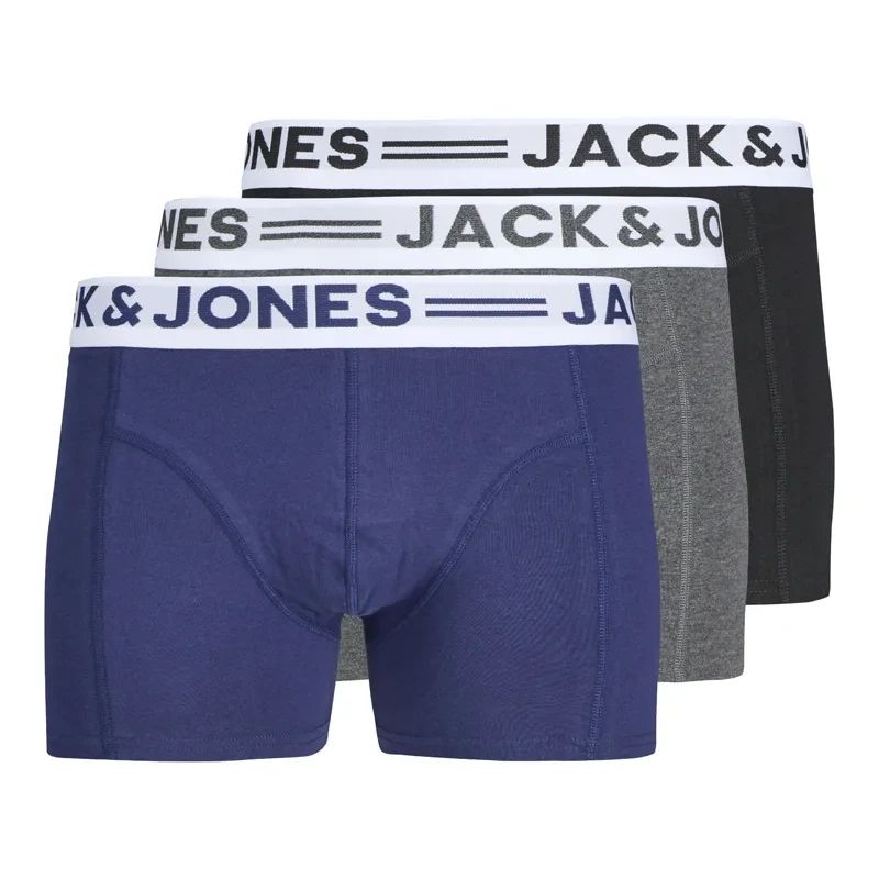 Jack&Jones Muški donji veš Sense Trunks 3-Pack Noos, 3 Para, Teget