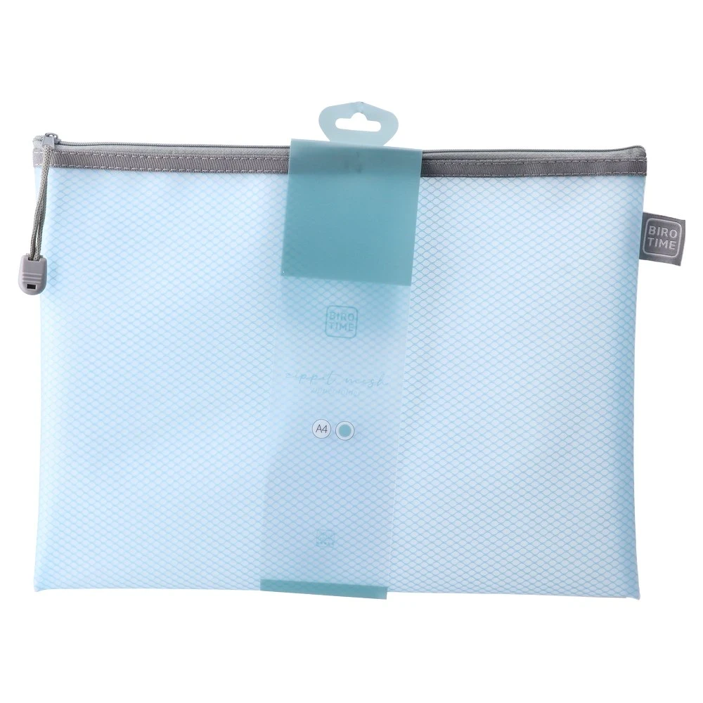 Biro Time Fascikla Zippit mesh L, 32.5x24cm, Plava