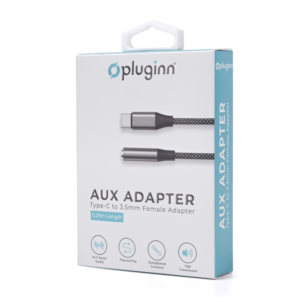 Adapter AUX Z na Type C, 0.25m, Crni
