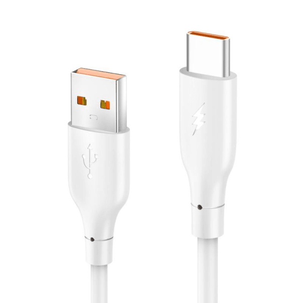 Data kabl KONFULON DC65, 3A, USB na Type C, 1m, Beli