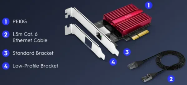 Cudy Ethernet mrežni adapter PE10G, 10 Gbps PCI-E