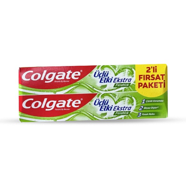 COLGATE Komplet pasta za zube Triple effect extra fresh, 2x75ml