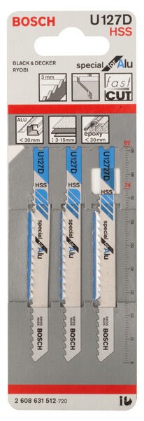 Bosch List ubodne testere U 127 D Special 2608631512, 3 komada