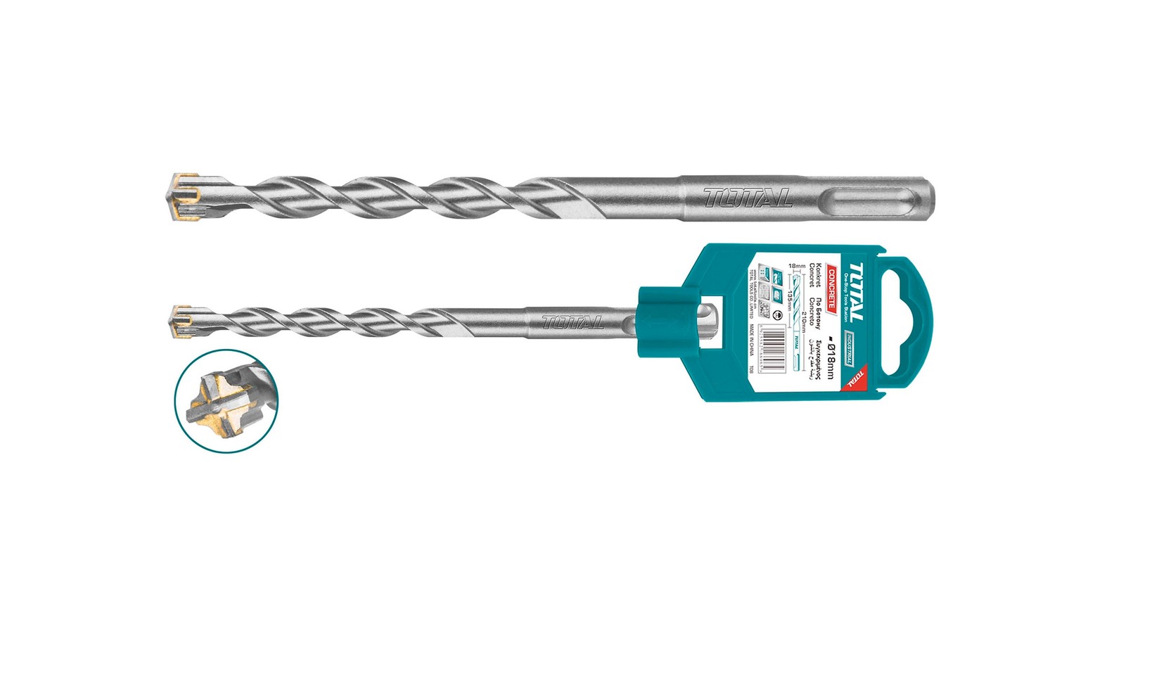 Total SDS plus burgija TAC312002C, 20 x 210 mm, Krstasti vrh