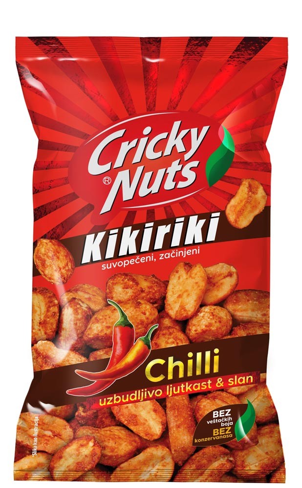 Cricky Nuts Kikiriki chilli, Suvopečeni, Začinjeni, 75g