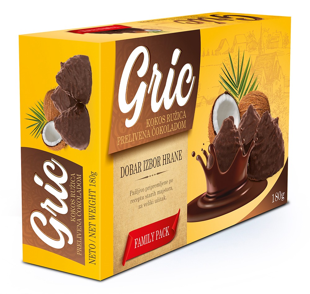 Gric Keks kokos ružica, 180g