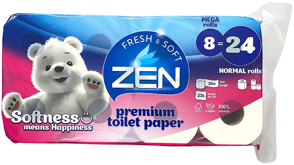 Zen Toalet papir, 8/1, 3 sloja