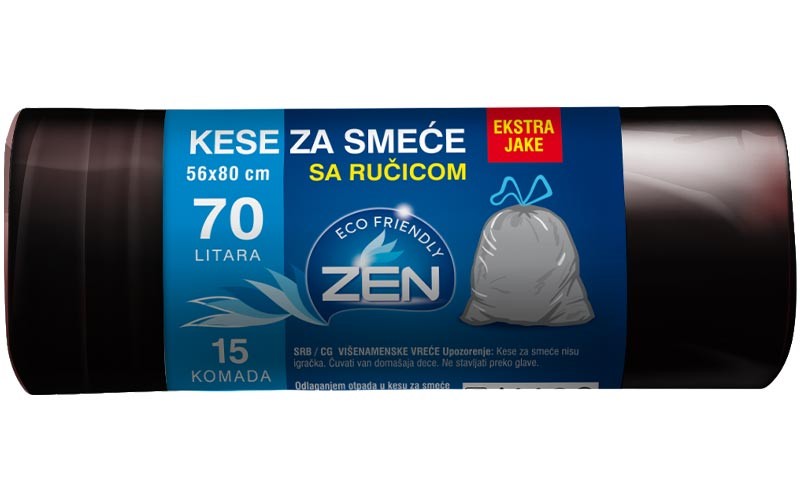Zen kese za smeće sa ručicom, 70l, 56cmx80cm