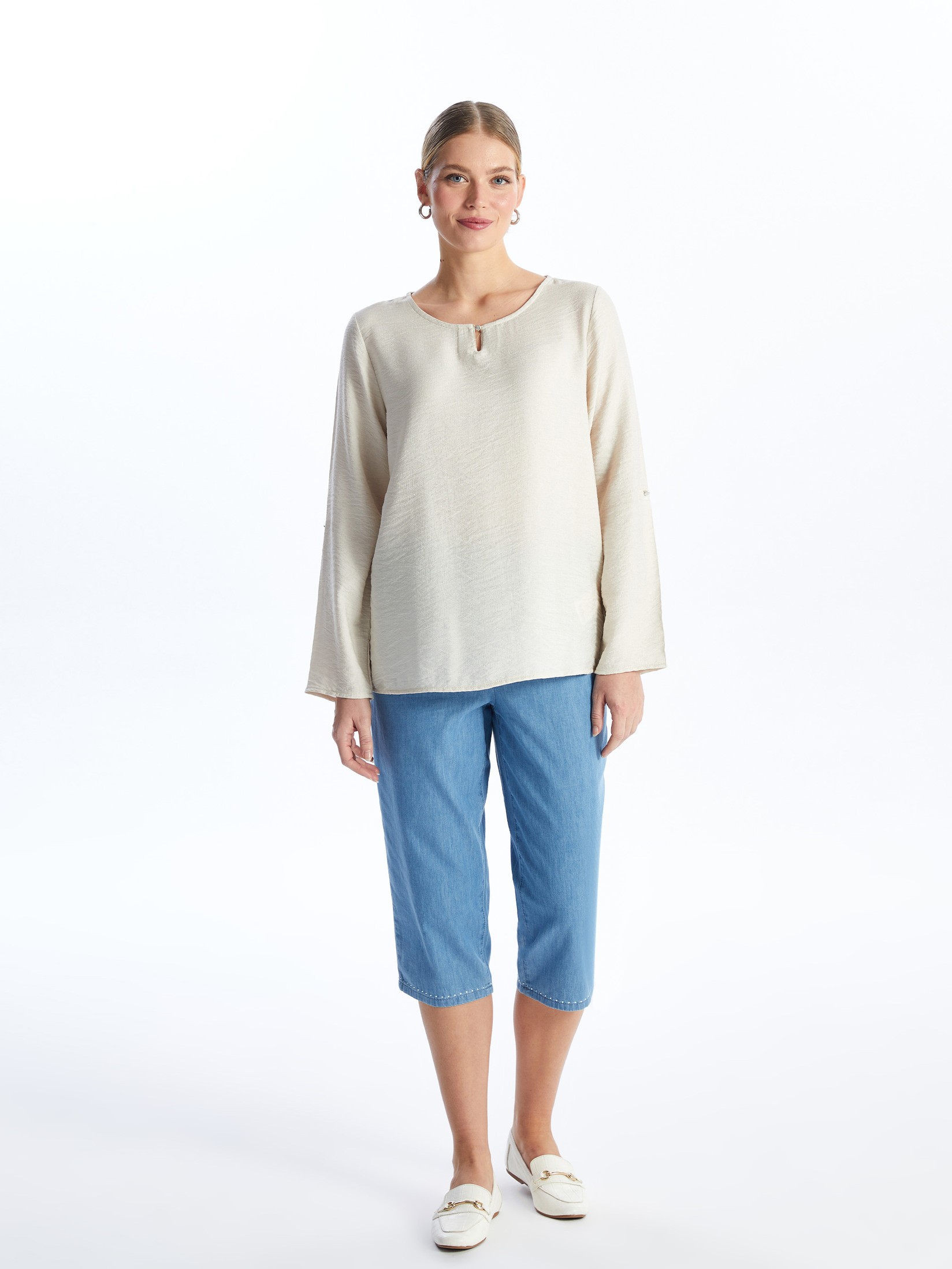 LC Waikiki Ženske pantalone S4J728Z8-563, Svetloplave