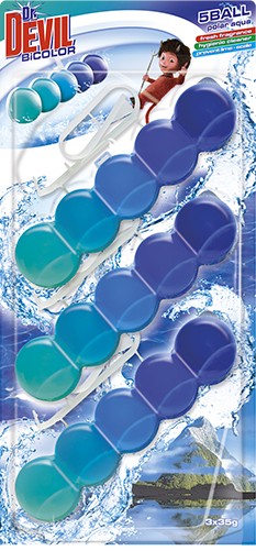 Dr Devil WC kuglice Polar aqua, 3x35g
