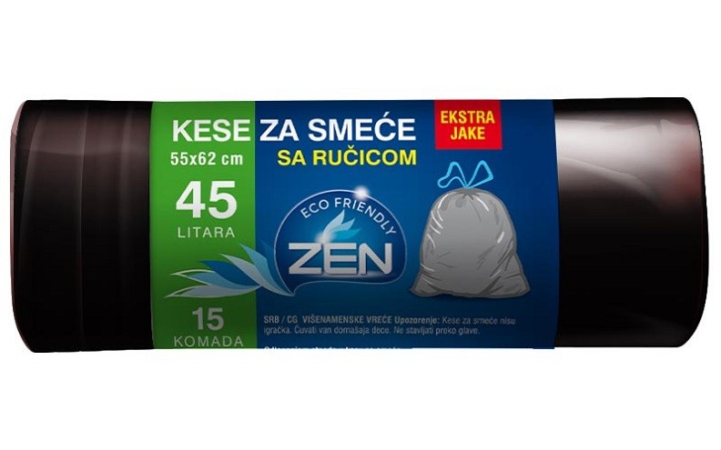 Zen kese za smeće sa ručicom, 45l, 55cmx62cm