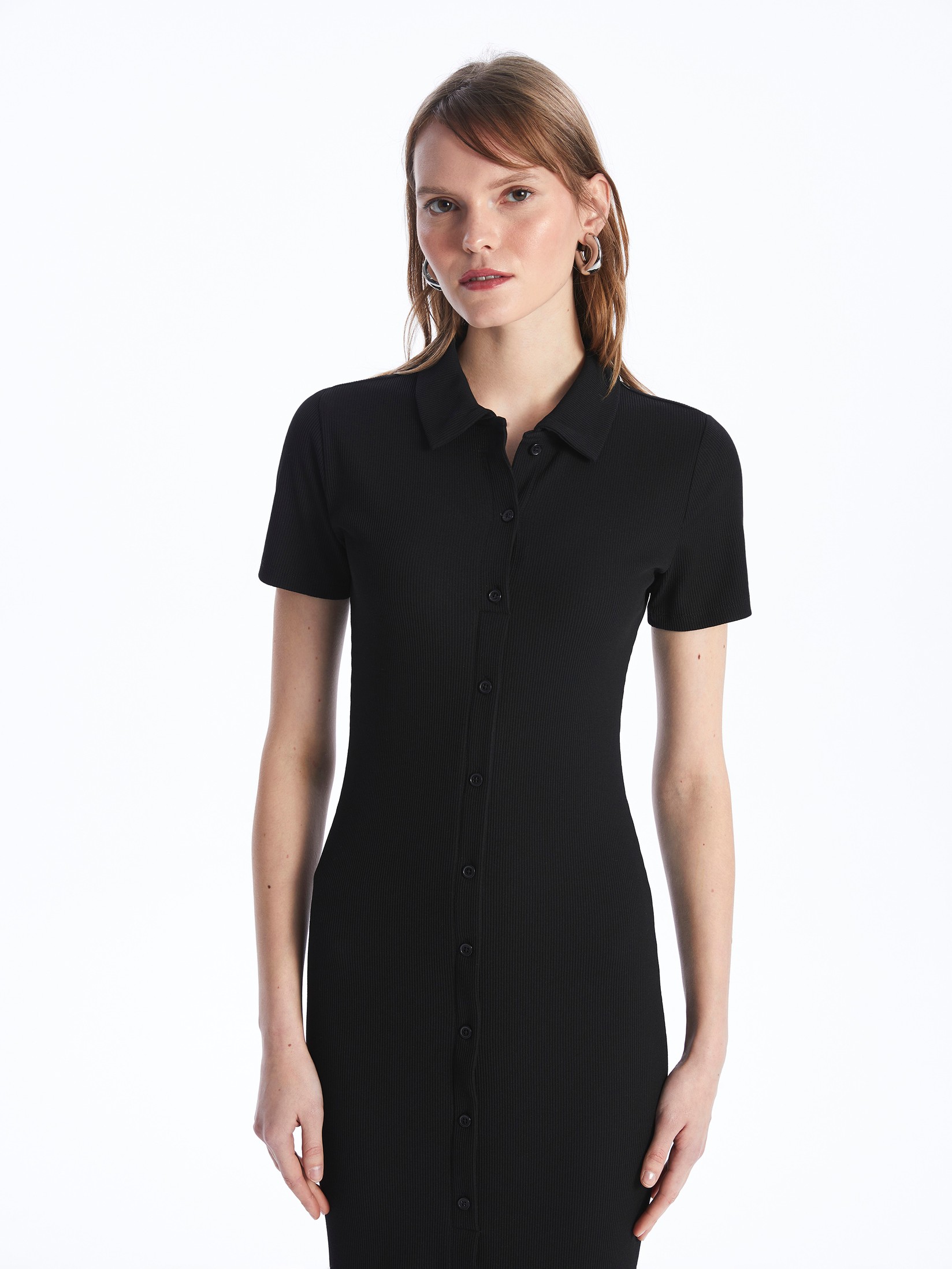 LC Waikiki Ženska haljina S4HN20Z8-RQL, Crna