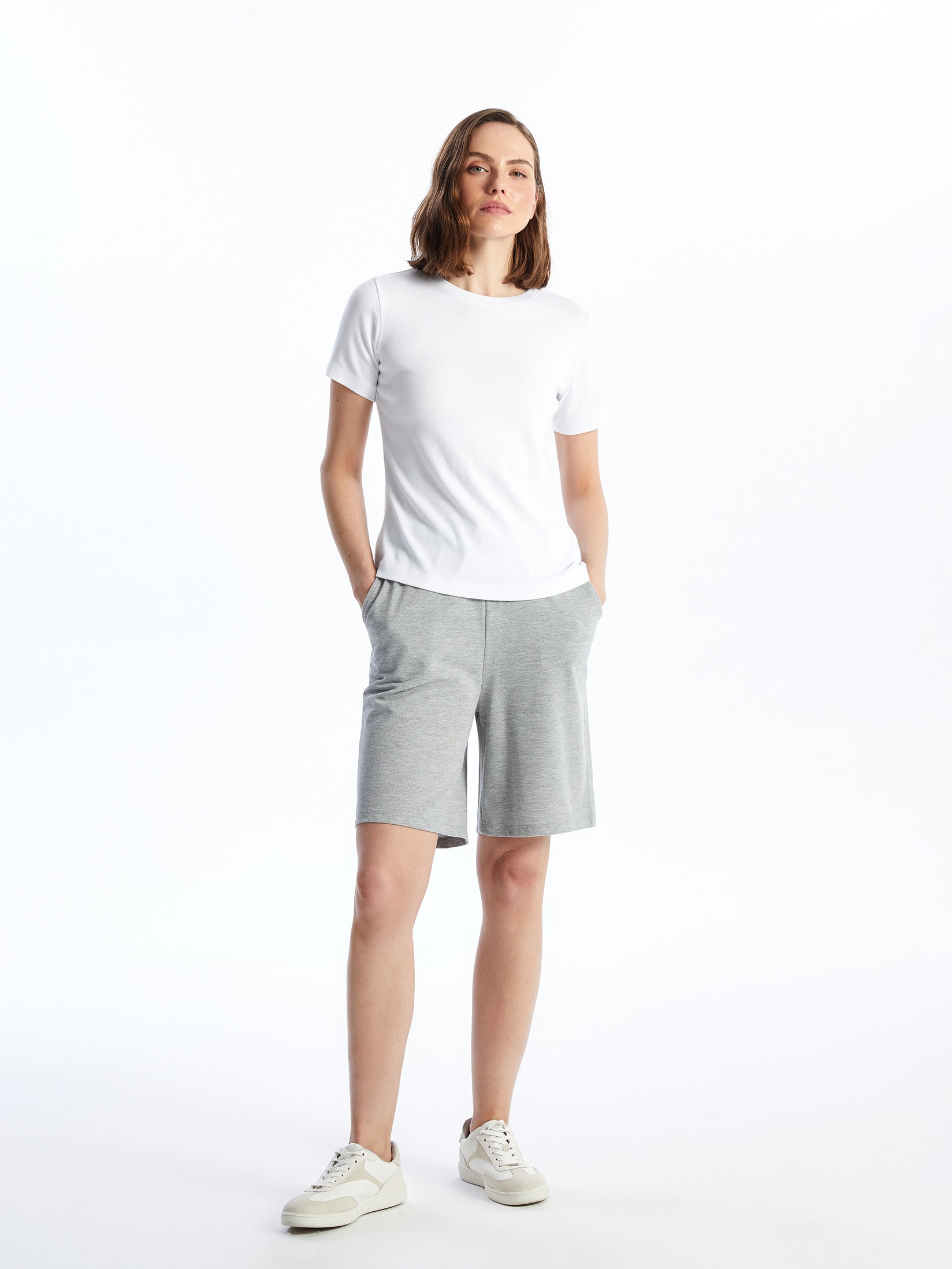 LC Waikiki Ženski šorc S4IM85Z8-CX7, Sivi