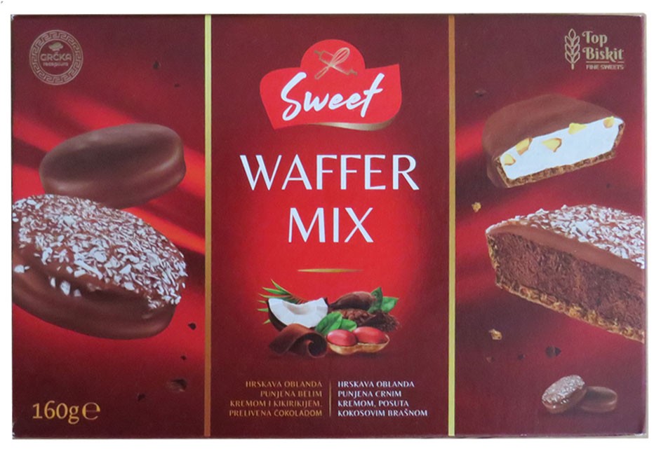 Sweet Oblanda sa kremom i kikirikijem Waffer mix, 160g