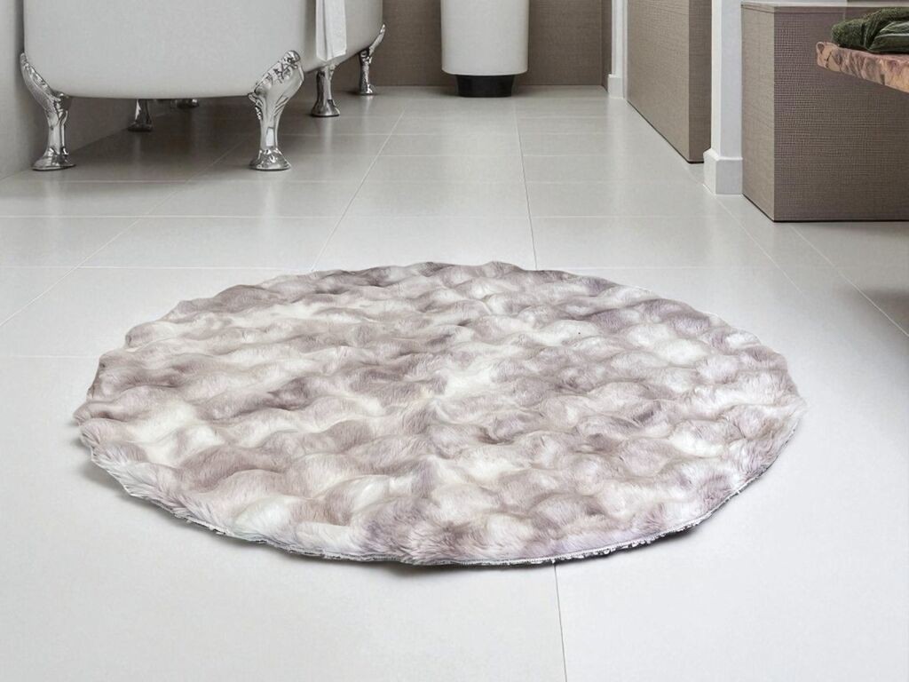 Viktorija Okrugla Prostirka za kupatilo Φ100cm, Roze/Crna