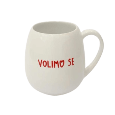 Heim Šolja sa ruckom Volimo se, 500ml, Bela