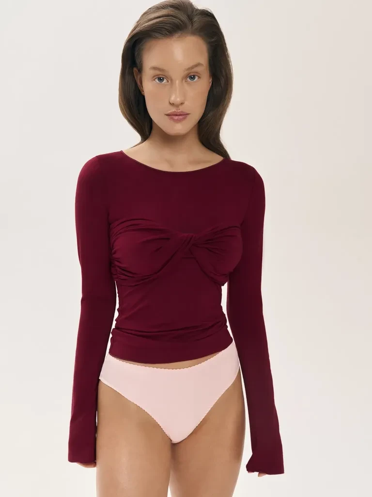 Embody Ženska bluza na dugi rukav Celine, Bordo