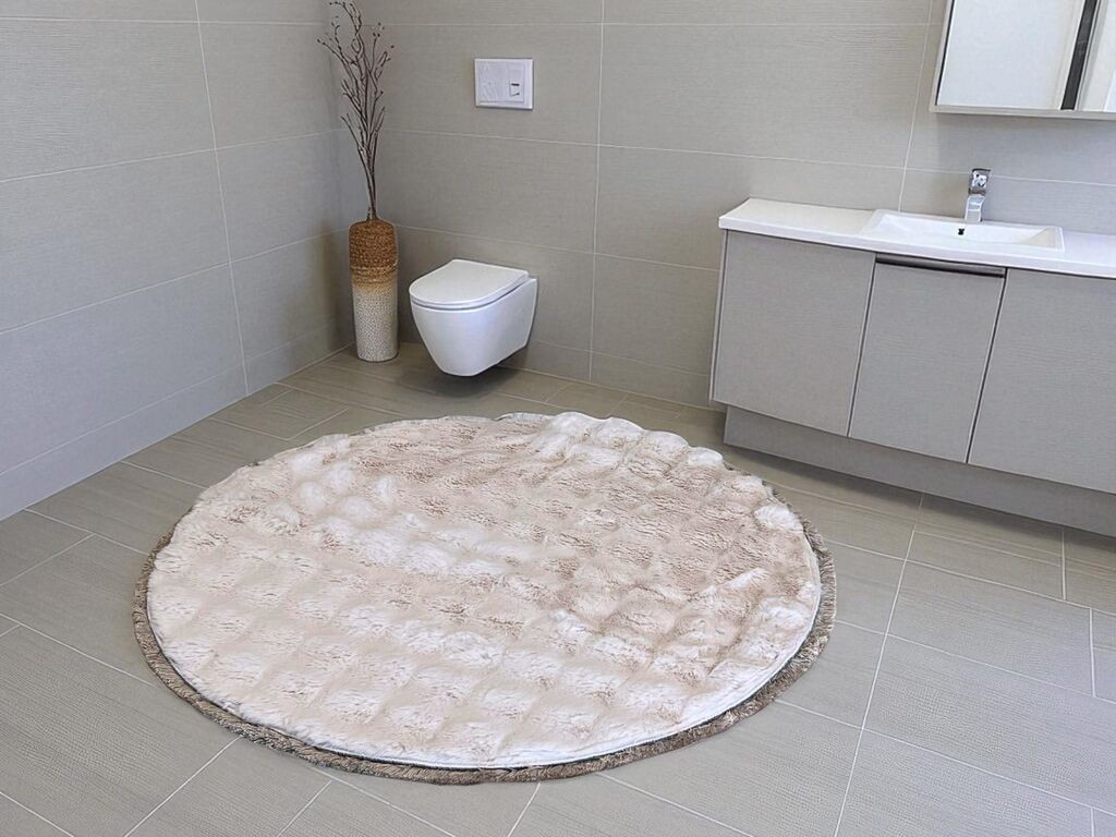 Viktorija Okrugla Prostirka za kupatilo Φ100cm, Roze