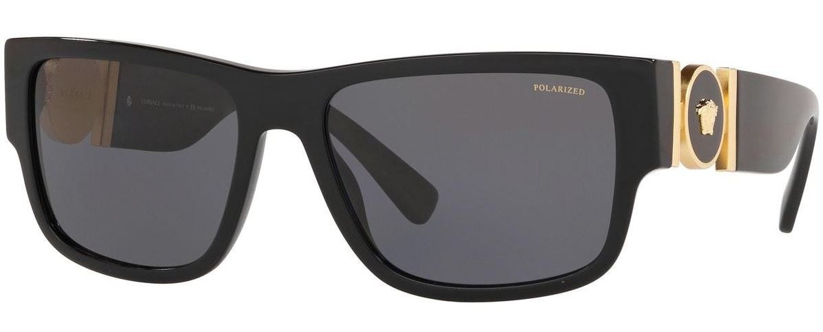 VERSACE Ženske naočare za sunce 0VE4369 GB1/81 58, Polarizovane, Crne