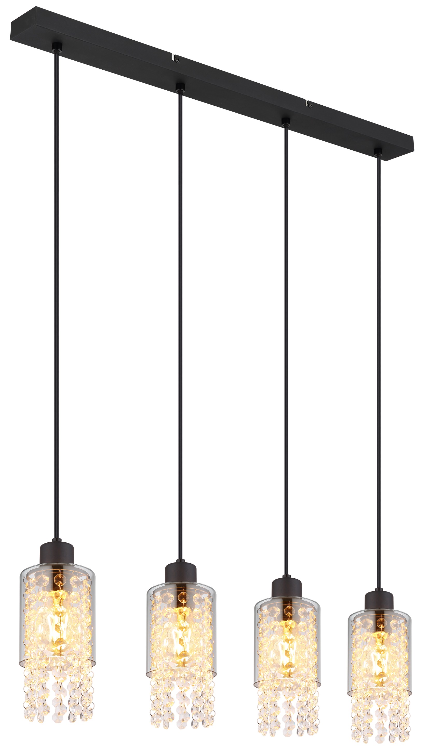 Viseća lampa crna mat, 4x E27