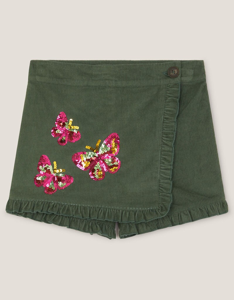 Monsoon Children Šorts za devojčice Butterfly, Regular, Maslinasti