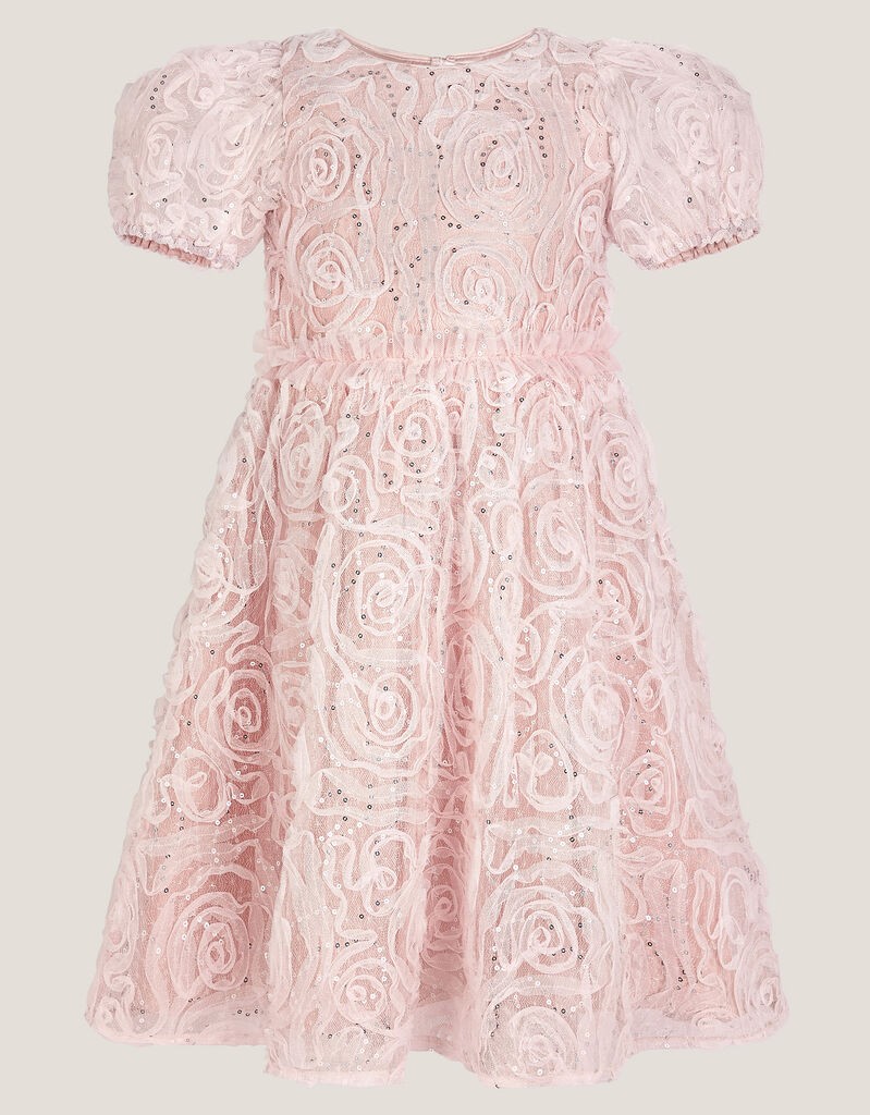 Monsoon Children Haljina za devojčice Constance 3D Rose, Roze