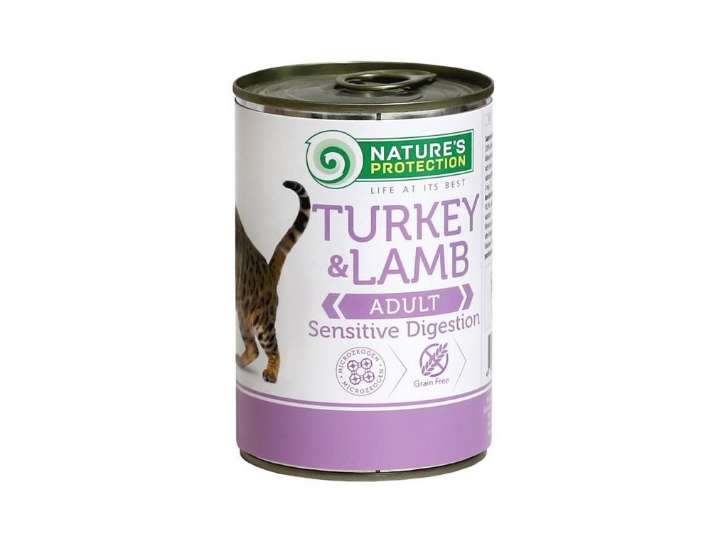 NATURE'S PROTECTION Hrana za mačke Sensitive Digestion Turkey&Lamb, 400g