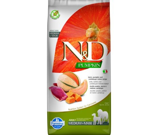 N&D Hrana za pse Pumpkin Adult Medium & Maxi Duck, Pumpkin&Cantaloupe Melon, 12kg